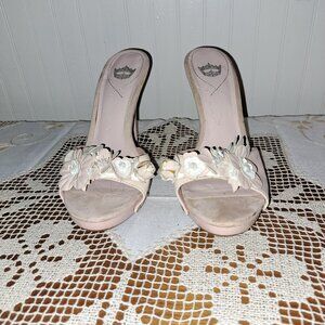 Miss America Pink High Heel Slides size 6.5